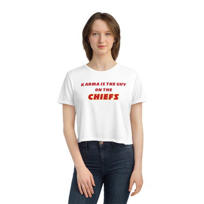 Karma is the Guy on the Chiefs Women's Cropped Tee