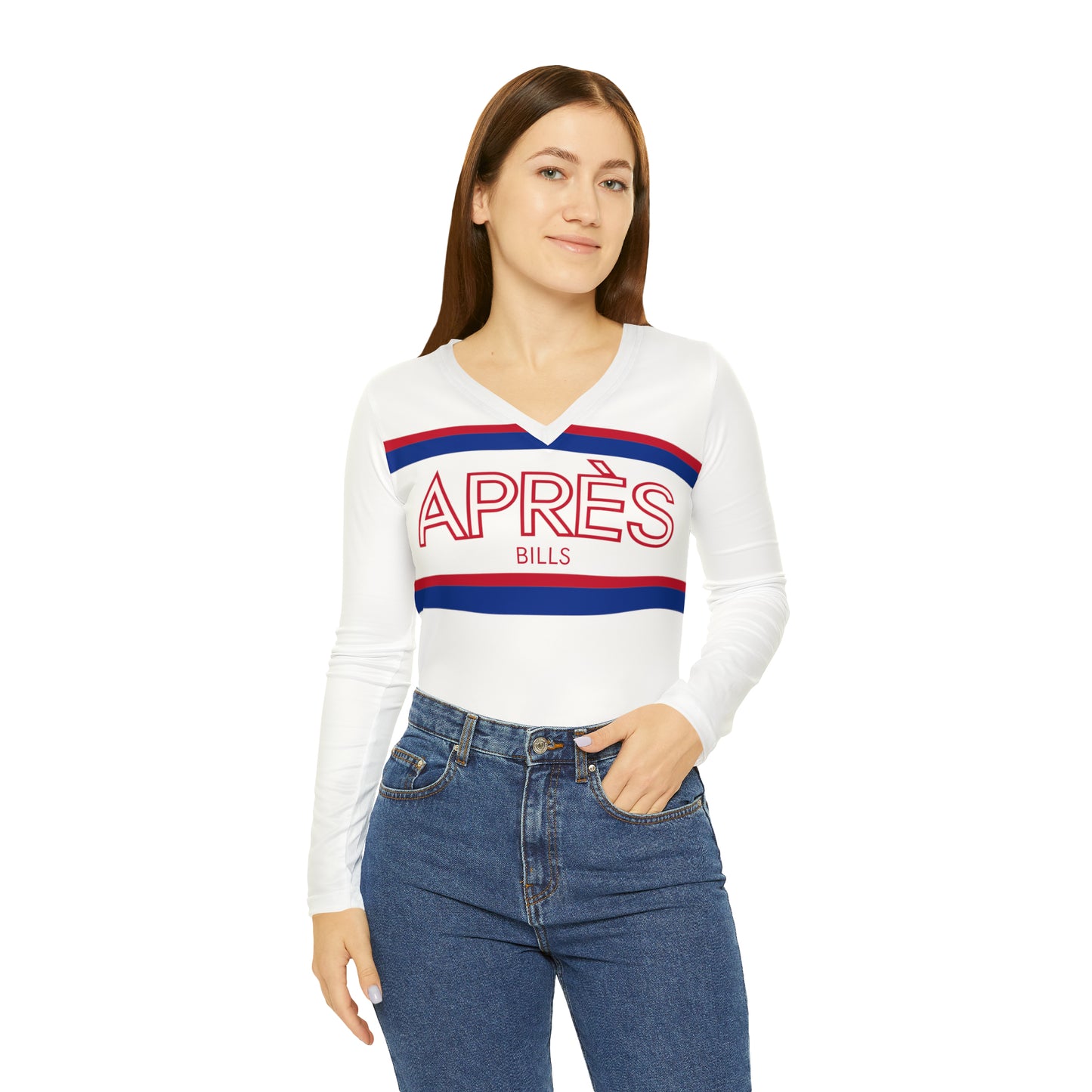 Après Bills Striped Long Sleeve V-neck Shirt