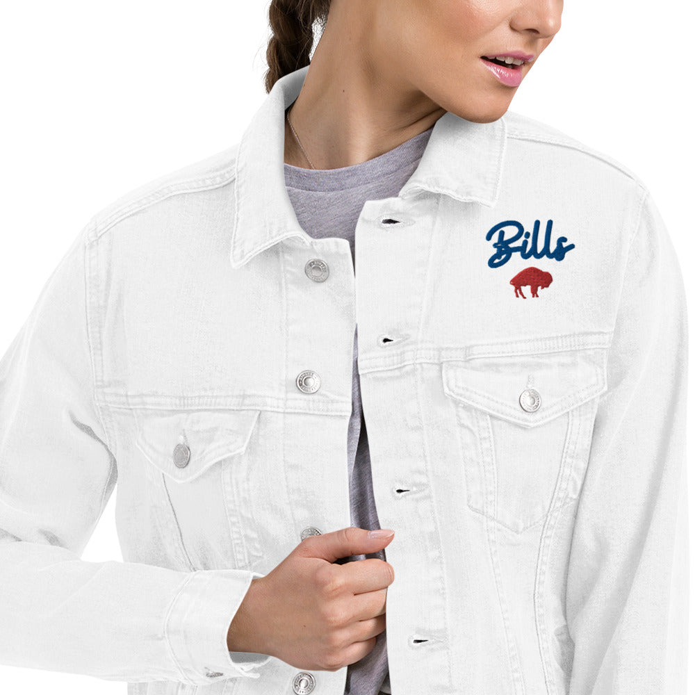 'Bills By a Billion' Embroidered Jean Jacket