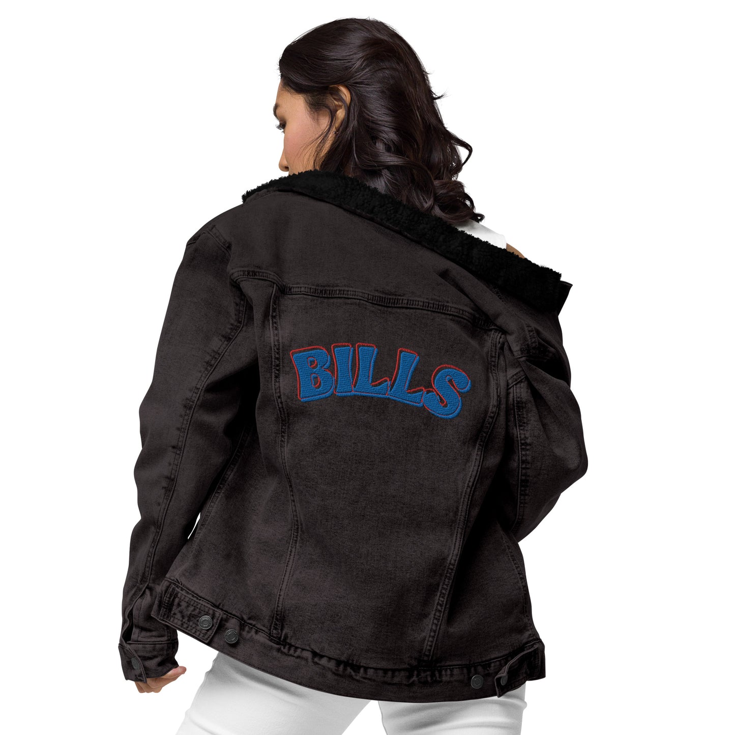 Buffalo Bills Sherpa Embroidered Jean Jacket