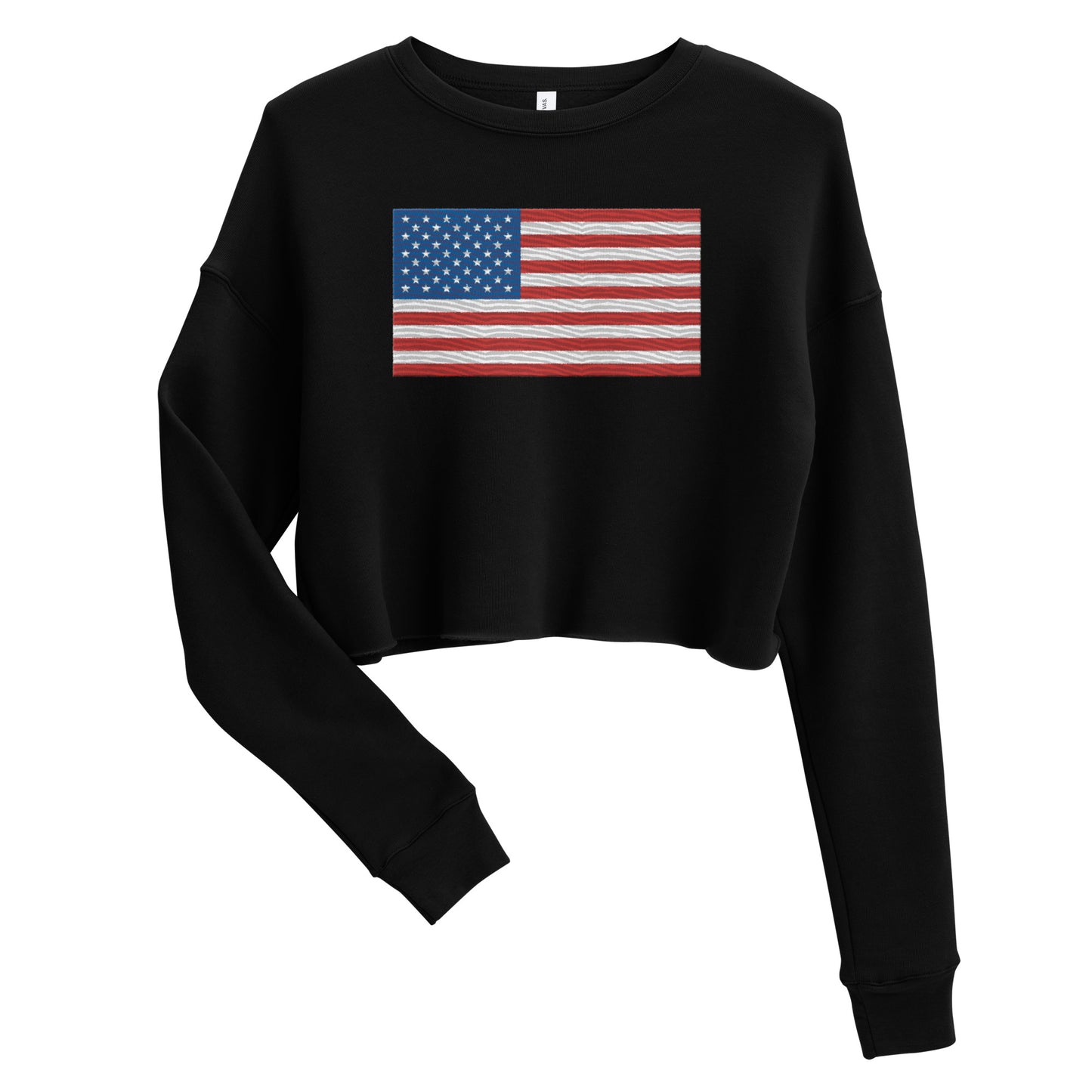 Fourth of July Embroidered Crop Sweatshirt