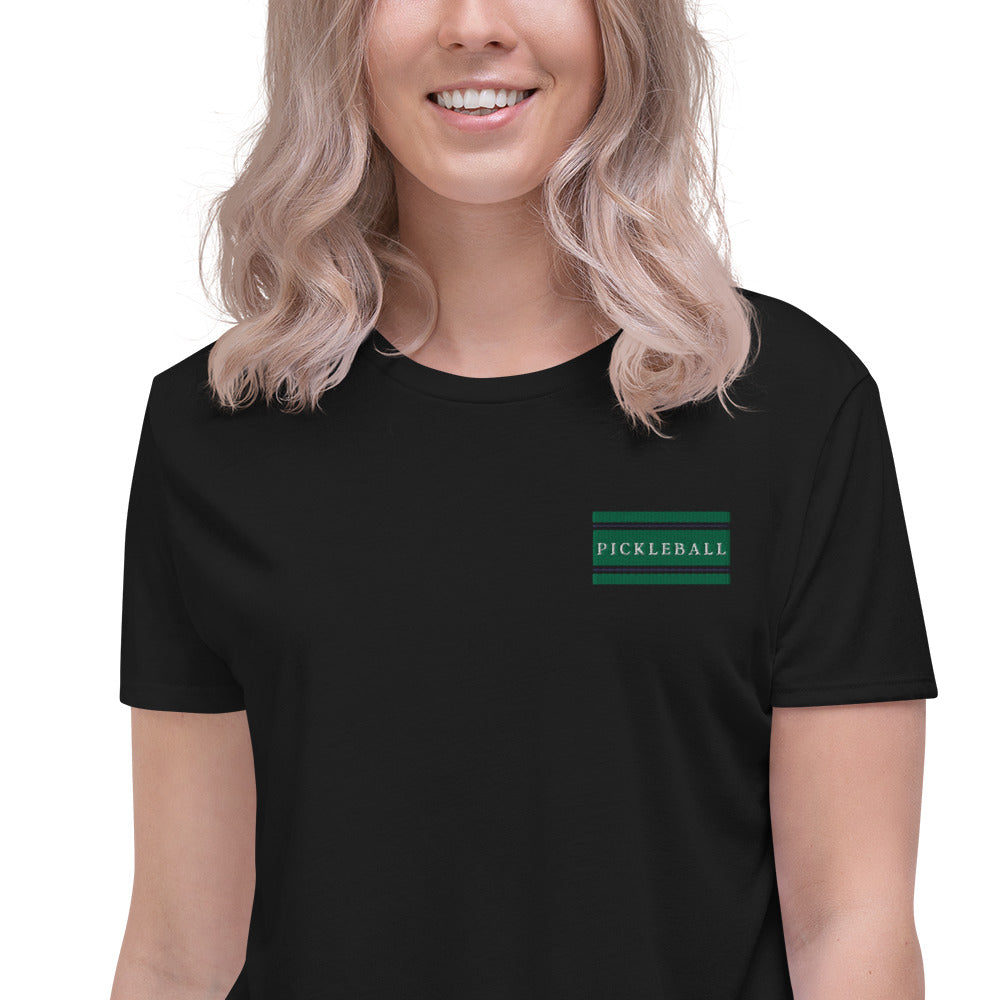 Pickleball Embroidered Crop Tee