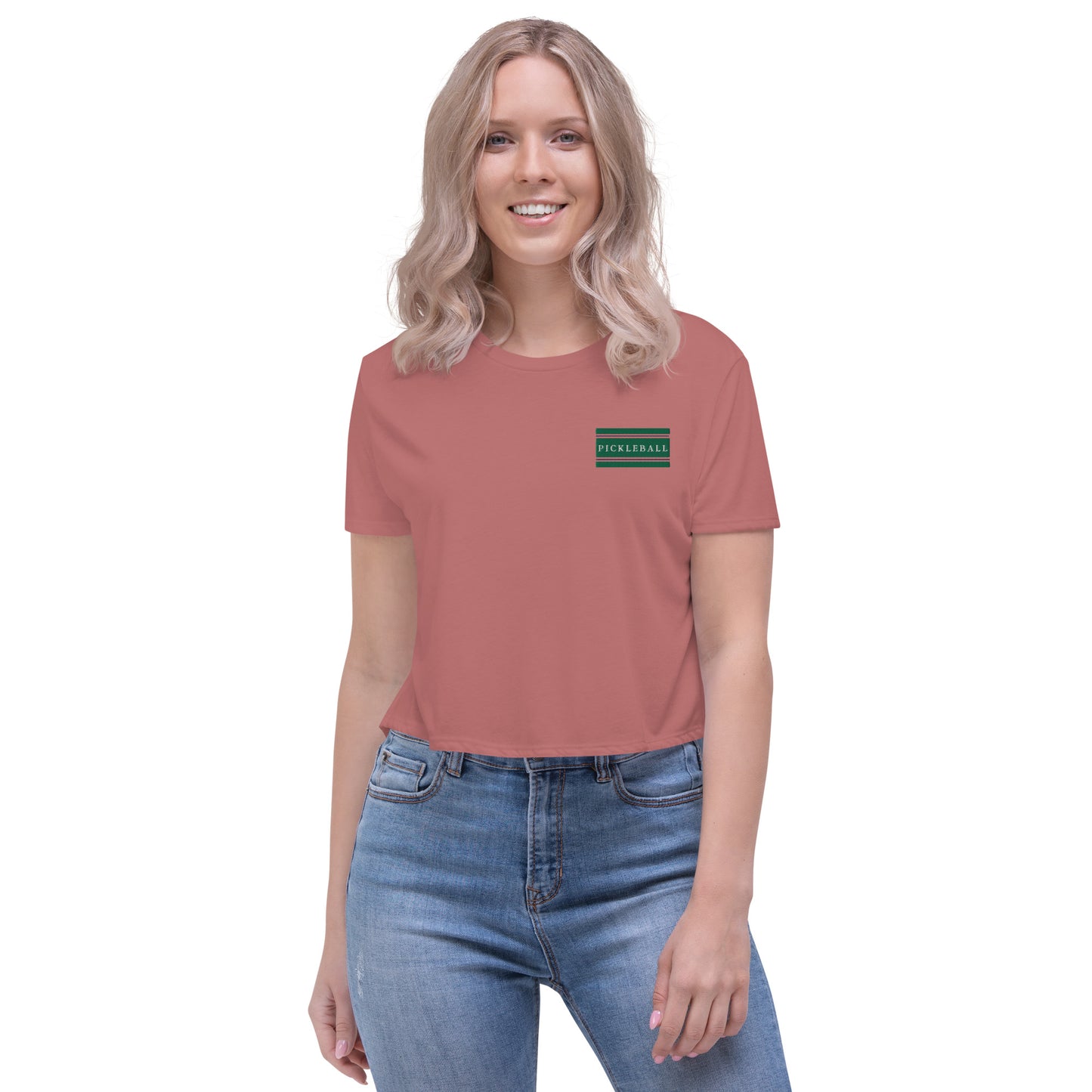 Pickleball Embroidered Crop Tee